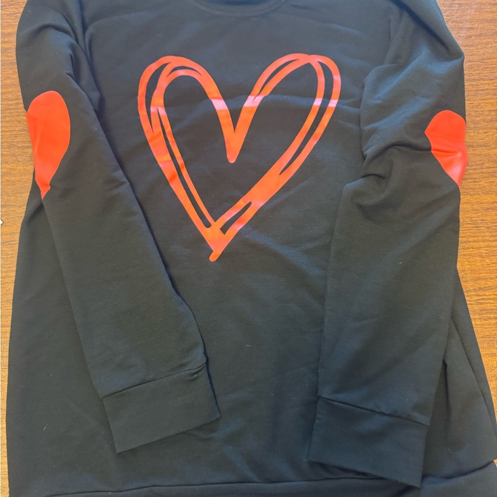 Black and Red Heart Kids Shirt
